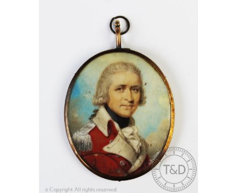 English School - late 18th - of Naval interest, Watercolour on ivory portrait miniature, Portrait of Captain James Furzer Roy