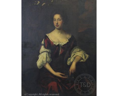 Follower of Sir Peter Lely (1618-1680), Oil on canvas, Portrait of Centenarian Hannah Lowther (1654 - 1757), Inscribed to the