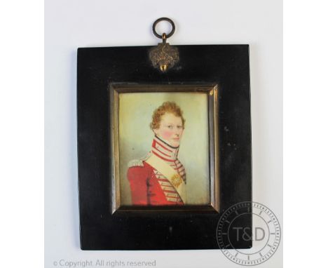 English School - early 19th century - of naval interest, Watercolour on ivory portrait miniature, Portrait of J. G. Elliot 33