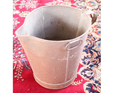 A large metal dairy ewer, 43.5cm H, with an assortment of vintage hand tools and other metal wares etc (Qty)  Provenance: Cly