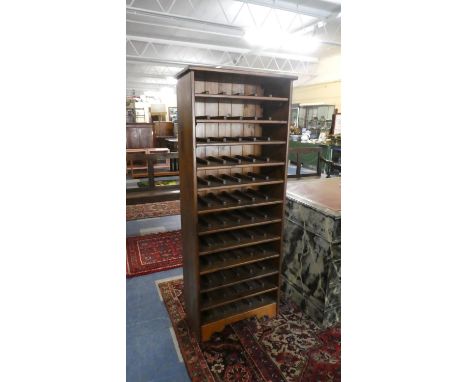 A Stained Pine 72 Bottle Wine Rack, 63cm Wide 