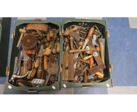 Two Boxes of Vintage Workshop Hand Tools 
