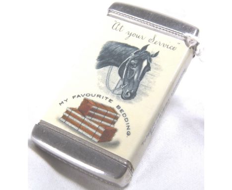 AMERICAN VESTA CASE. American advertising Vesta case H: 6 cm CONDITION REPORT: The item is not silver, it is a plated base me