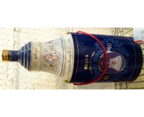 BELLS WHISKY. Bells whisky ceramic decanter to celebrate the 90th Birthday of the Queen Mother