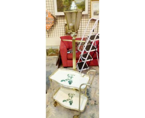 1970s STREET LAMP. 1970s street lamp standard and a hostess trolley
