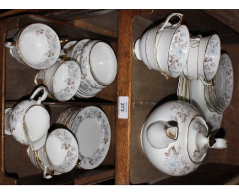 A forty-three piece Aynsley 'Caroline' range 8501 tea service, comprising twelve cups, twelve saucers, twelve plates, etc 