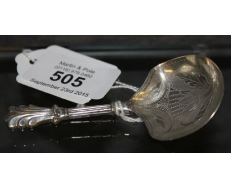 A George Unite Birmingham silver caddy spoon, 1846, 8g