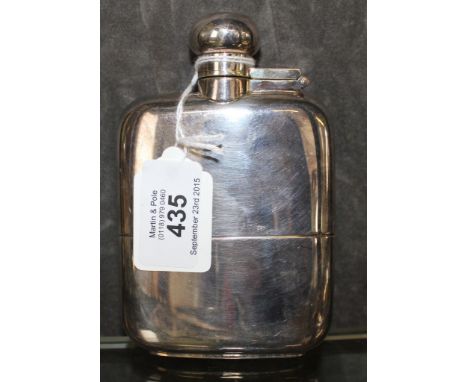 A silver spirit flask, 270 g