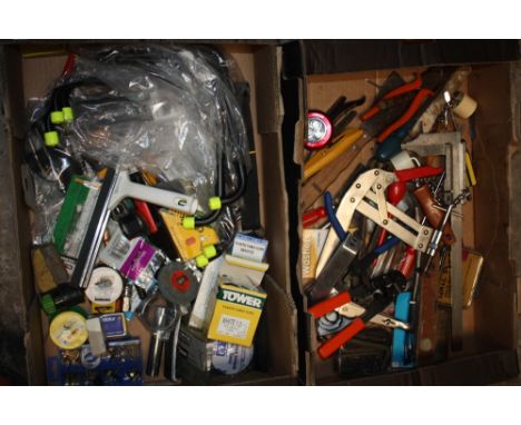 SIX TRAYS OF MIXED TOOLS AND PARTS 