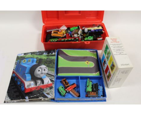 A BOX OF THOMAS THE TANK ENGINE TOYS, BOOKS ETC. 