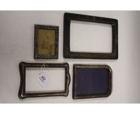 A COLLECTION OF HALLMARKED SILVER PICTURE FRAMES A/F, various styles and periods to include Victorian and Edwardian examples,