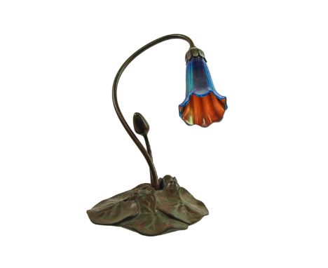 Lundberg Studios American Deluxe Bronze Lily Lamp H:11in(27.9cm) W:7.5in(19cm)