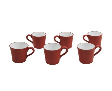 Group Of Six Yixing Clay Tea Cups H:2 1/4in(5.7cm) W:3.5in(8.8cm)