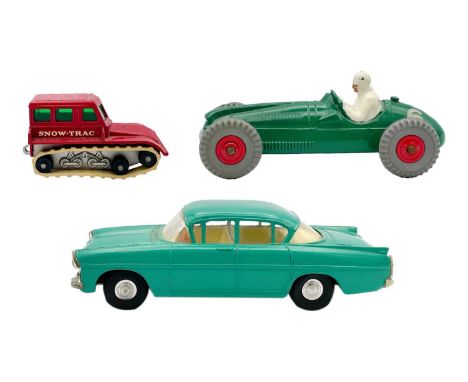Three boxed diecast vehicles. Including a Dinky Toys, 233 Cooper Bristol Racing Car, green body with Racing Number 6, red pla