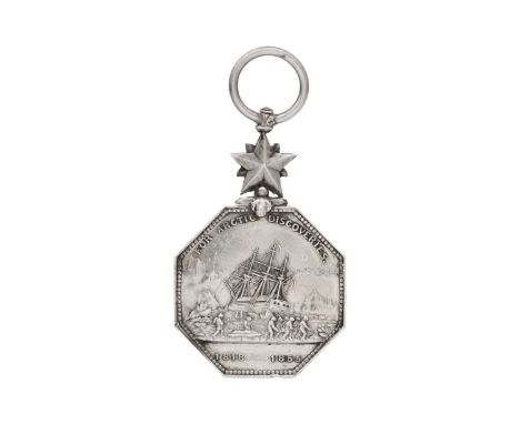 Arctic Medal 1857 An un-named full size octagonal 1818-1855 "For Arctic Discoveries" silver medal issued retrospectively to a