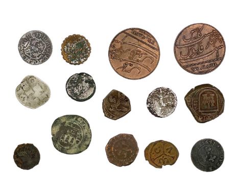 Two East India Company 1808 Madras Presidency, copper XX-Cash coins. Both with good original mint lustre; together with nine 