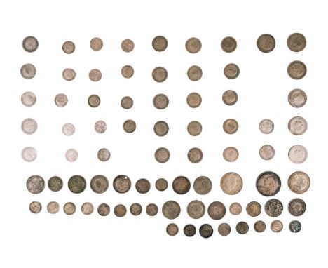 A collection of GB George III to George V silver and .500 silver coinage. To include a George III 1818 laurel head sixpence, 