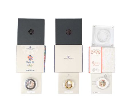 Scarce Royal Mint Silver Proof Commemorative 50pence (x2) plus £2 coin (total 3 coins) Comprising:

Encapsulated 2017 Benjami