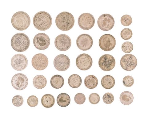 A selection of GB pre-decimal .500 silver coinage. George V/VI, All various dates and grades, total weight 268.8g.