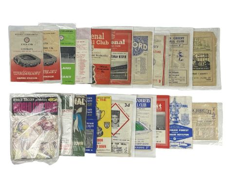 Twenty-two various football programmes. To include; East Fife v Heart of Midlothian 1948, Leyton Orient v Crystal Palace 1949