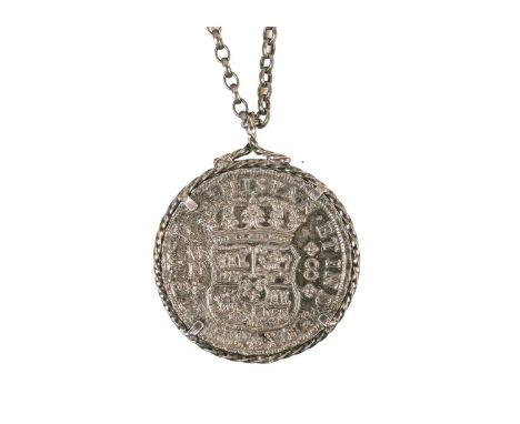 Wreck coin - An eight reales coin, 1741, from the Hollandia, sunk in Isles of Scilly 1743. Hollandia - Mexico - Philip V (170