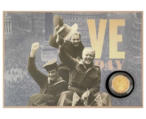 A 2020 VE Day £2 gold proof coin First Day Cover. The coin of 22ct weighing 15.97g, limited edition 68/75.