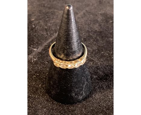 An antique 9ct gold and white stone ring 1.68 grams 