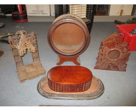 A 19th century mahogany clock case together with one other case and three stampsLocation: A3 