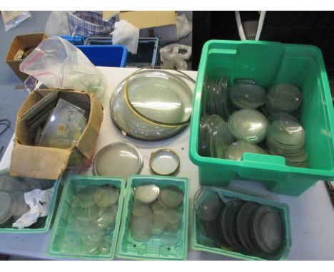 A large quantity of clock glass, various sizes, to include convex and bevelled examplesLocation: LA 