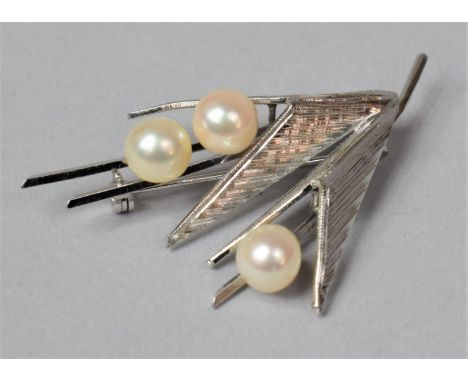 A Sterling Silver and Seed Pearl Brooch 