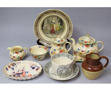 A Collection of Various Transfer Printed Ceramics to Comprise Five Pieces of Masons Teawares to Include Teapot and Stand, Hot