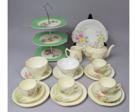 A Collection of Various Mid 20th Century Teawares to Comprise Teapot, Saucers, Side Plates, Cups, Jug, Bowls together with a 