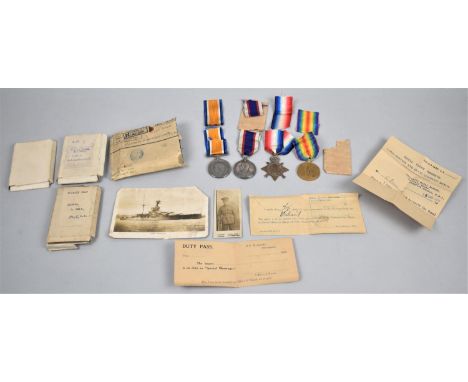 A Collection of Medals Printed Ephemera and Other Relating Items Concerning K23640 C Bain, Royal Navy to include 1914-15 Star