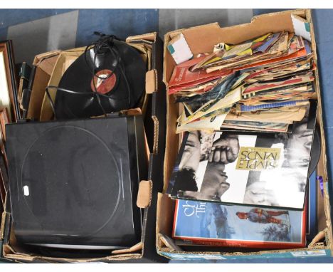 A Collection of 45rpm Records, 33rpm Lps, Record Player, 78rpm Records etc 