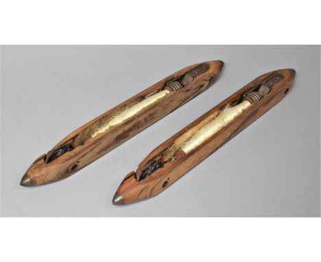 Two Vintage Loom Shuttles, Each 40cm Long 