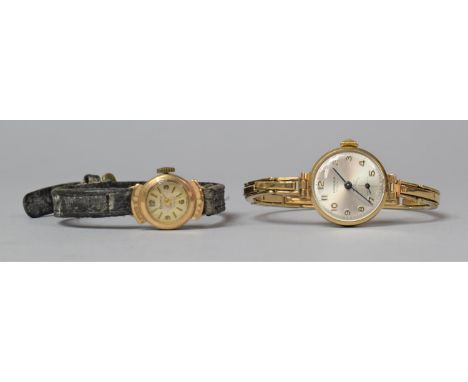 Two Vintage 9ct Gold Ladies Wrist Watches, One with Rolled Gold Expandable Bracelet 