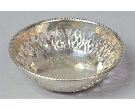 A Pierced Silver Circular Ring Tray, Birmingham 1946, 7.75cm Diameter 