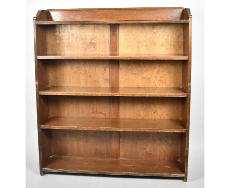 An Edwardian Five Shelf Galleried Open Book Case, 106cm Wide 