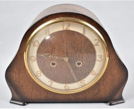 A Mid 20th Century Oak Mantle Clock 