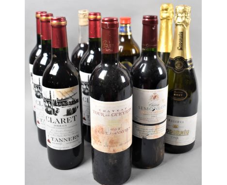 A Collection of Red Wines, Sparkling Wine and One Bottle Gluhwein, Four Bottles Tanners Claret 