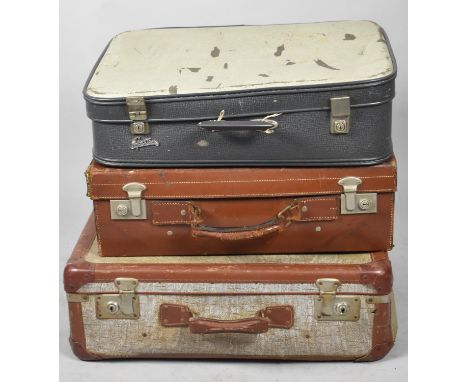 A Collection of Three Vintage Suitcases 