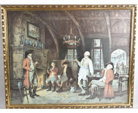 A Large Gilt Framed Tavern Print After F M Bennett, 90x70cm 