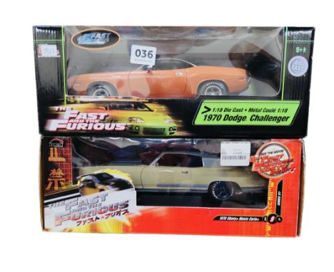 2 BOXED LARGE SCALE MODELS FROM 'THE FAST AND THE FURIOUS' MOVIE FRANCHISE 