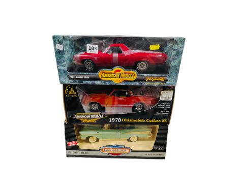 3 BOXED LARGE SCALE MODEL CARS 
