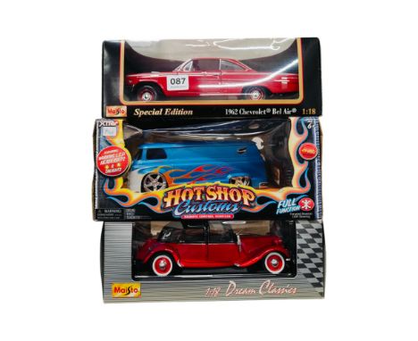 3 BOXED LARGER SCALE MODEL CARS 