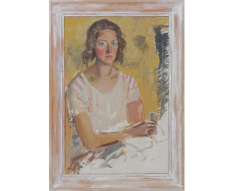 Augustus John OM RA (1878-1961), Portrait of Henrietta Bufford, oil on canvas, 76 x 46 cm, inscribed verso in biro, reading ‘