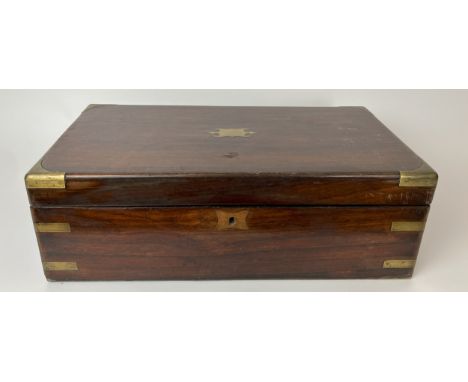 A rosewood writing box, in need of extensive restoration, 46 cm wide, a shooting stick, a pair of lamps, a camera, and a Dump