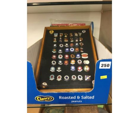 Collection of enamel football badges etc.