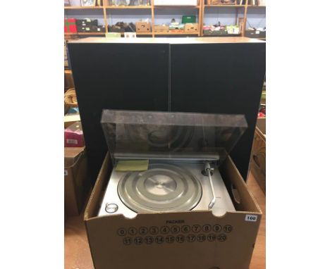 Bang and Olufsen stereo and speakers, including Beolab 5000 and record player, Beogram 3000