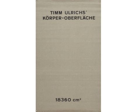 TIMM ULRICHSSelbstportrait (Körper-Kunst-Objekt) 1970/71Siebdruck auf Jute mit Ösen. Auf rückseitigem Etikett signiert und nu
